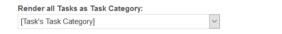 Render all Tasks as Task Cateory menu The Render all Tasks as Task Category drop-down menu in the Project category of the Autotask PSA Security Settings page.
